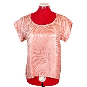 Saint Laurent 80’s Vtg Silk Tiger Print Short Sleeve Blouse